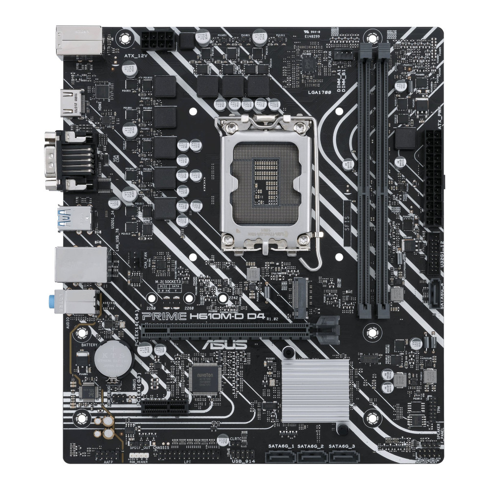 ASUS PRIME H610M-D D4 - Scheda madre - micro ATX - Sockel LGA1700 - Chipset H610 - USB 3.2 Gen 1 - LAN Gigabit - Grafica integra