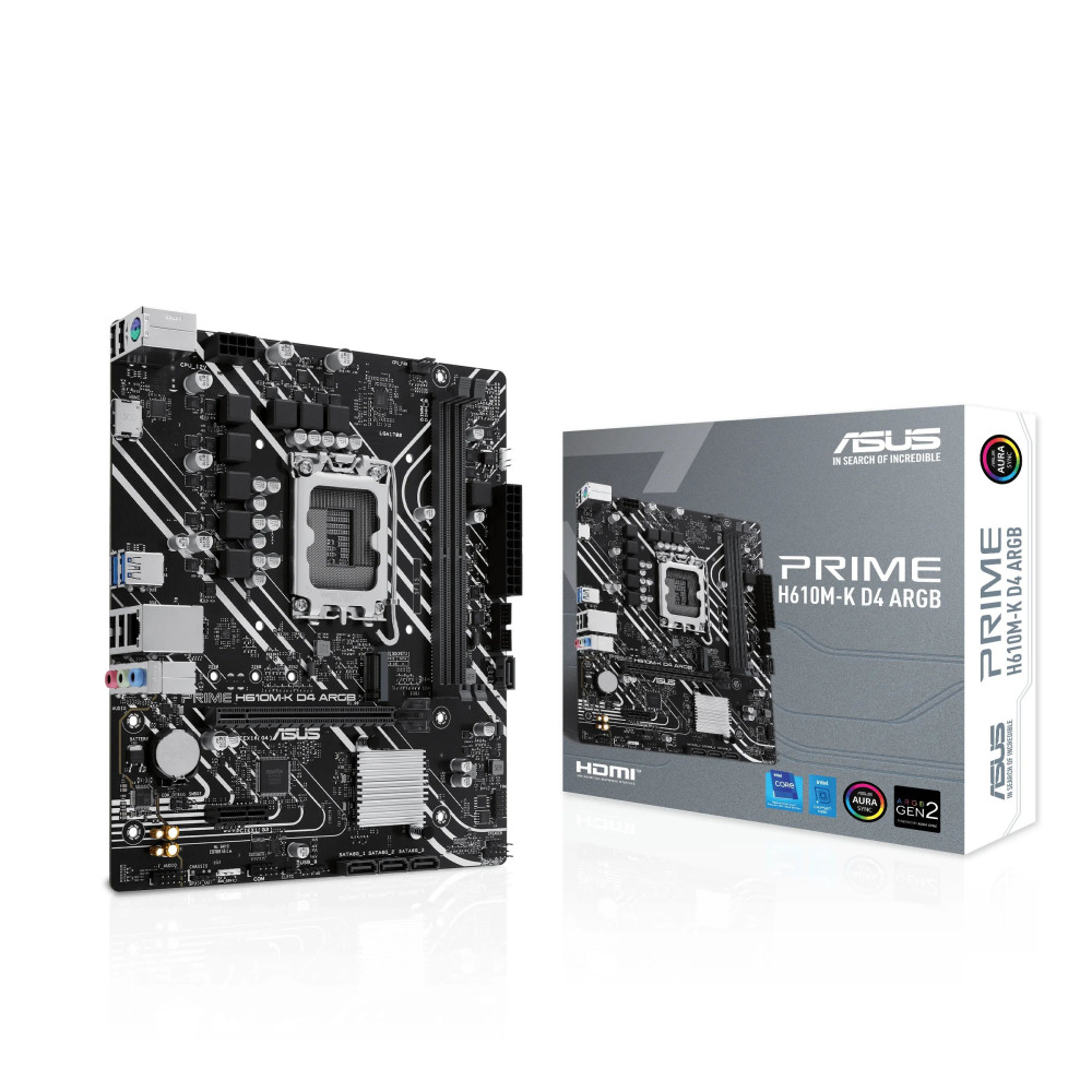 ASUS PRIME H610M-K D4 - Scheda madre - micro ATX - Sockel LGA1700 - Chipset H610 - USB 3.2 Gen 1 - LAN Gigabit - Grafica integra