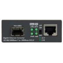 StarTech.com Startech Gigabit Ethernet LWL / Glasfaser Medienkonverter mit SFP - Convertitore 1000 Mbit/s Multimode Gigabit Ethe