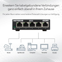Netgear GS305 - Switch - senza gestione - 5 x 10/100/1000