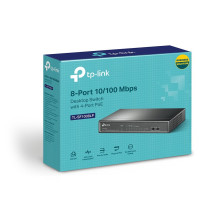 TP-LINK 8-portante switch desktop con 4 porti PoE, non gestito, Fast Ethernet (10/100), Full Duplex, Power over Ethernet (PoE), 