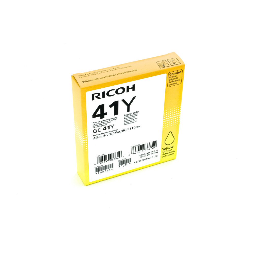 Ricoh 405764 cartuccia d'inchiostro 1 pz Originale Resa standard Giallo Ricoh 405764 cartuccia d'inchiostro 1 pz Originale Resa standard Giallo
