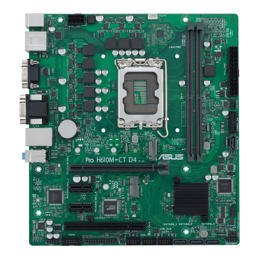 ASUS PRO H610M-C D4-CSM - Scheda madre - micro ATX - Sockel LGA1700 - Chipset H610 - USB 3.2 Gen 1 - LAN Gigabit - Grafica integ