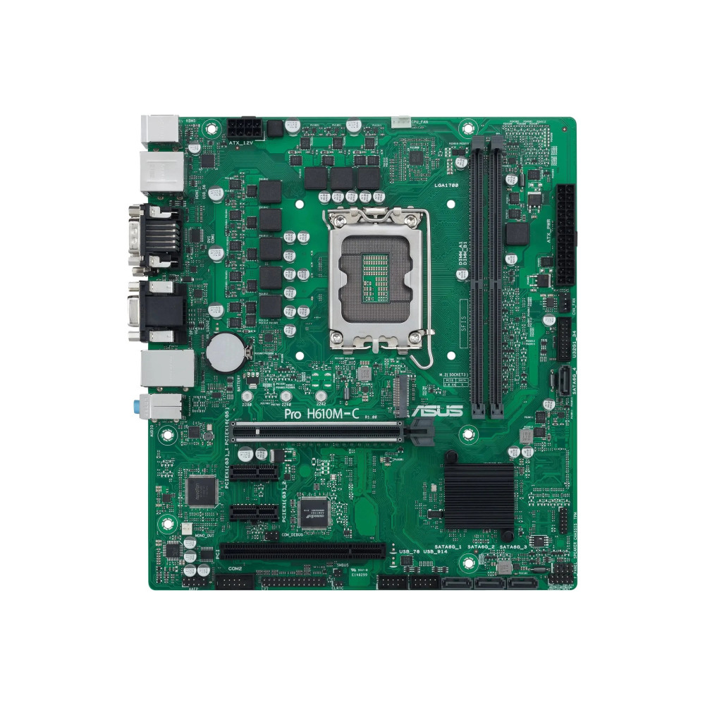 ASUS Pro H610M-C-CSM - Scheda madre - micro ATX - Sockel LGA1700 - Chipset H610 - USB 3.2 Gen 1, USB 3.2 Gen 2 - LAN Gigabit - G