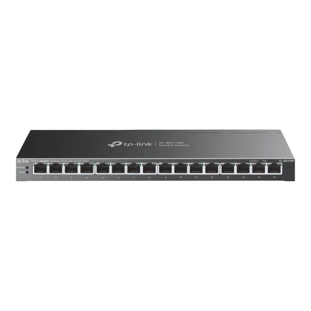 TP-LINK TL-SG116P V1 - Switch - senza gestione - 16 x 10/100/1000 (PoE+)