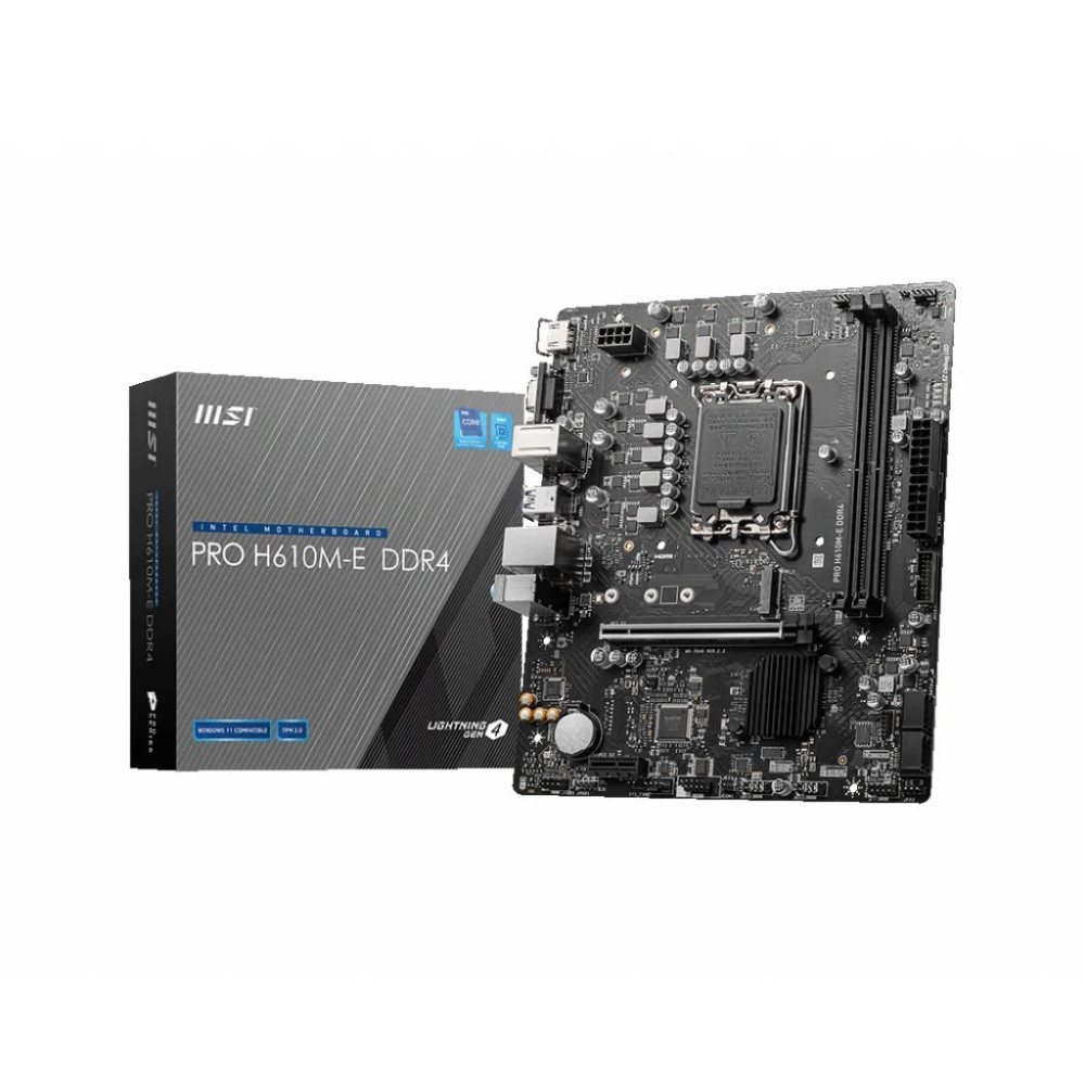 MSI PRO H610M-E DDR4 - Scheda madre - micro ATX - Sockel LGA1700 - Chipset H610 - USB 3.2 Gen 1 - LAN Gigabit - Grafica integrat