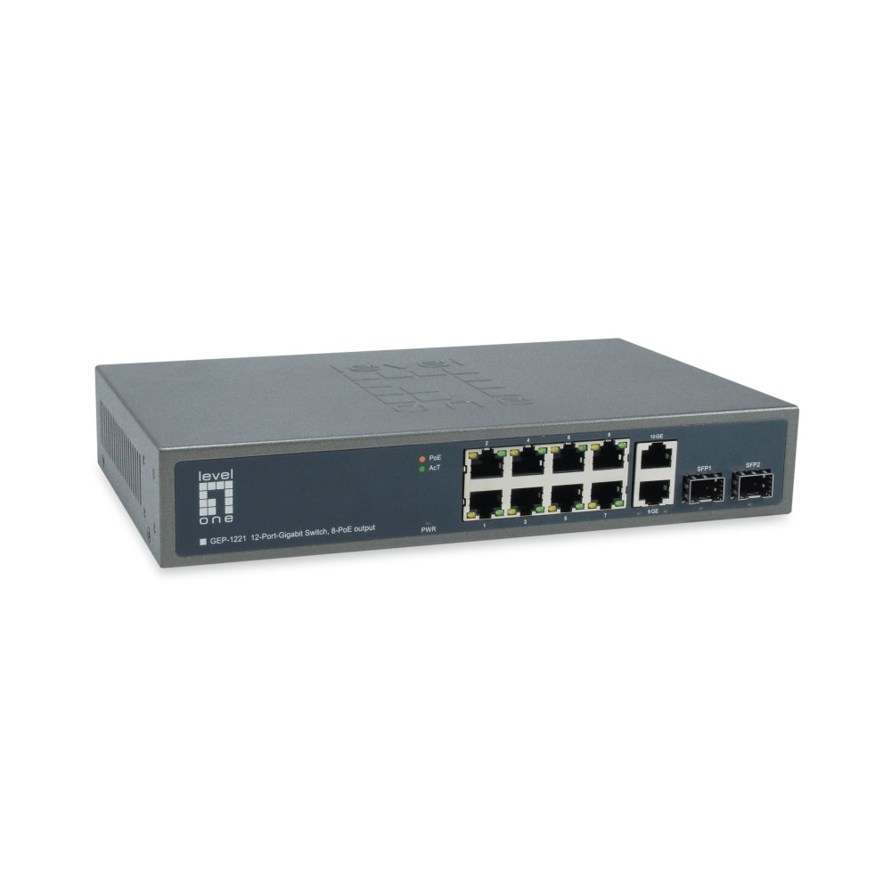 LevelOne GEP-1221 - Switch - senza gestione - 8 x 10/100/1000 (PoE+)