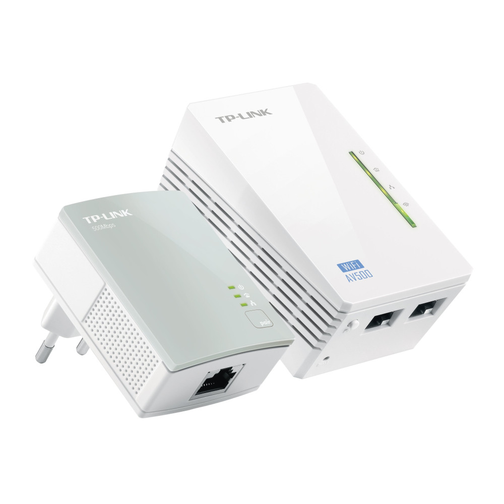TP-LINK TL-WPA4220KIT V5.0 AV500 2-Port Wifi Powerline Adapter Starter Kit - Kit di adattatori Powerline HomePlug AV (HPAV)