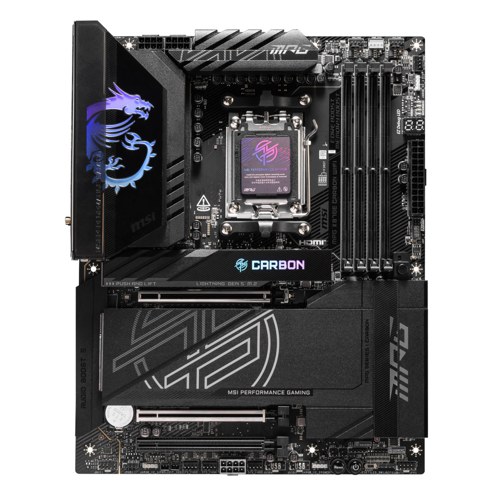 MSI MPG X870E CARBON WIFI - Scheda madre - ATX - Socket AM5 - Chips AMD X870E - USB 3.2 Gen 2, USB4, USB-C 3.2 Gen 2x2, USB 3.2 