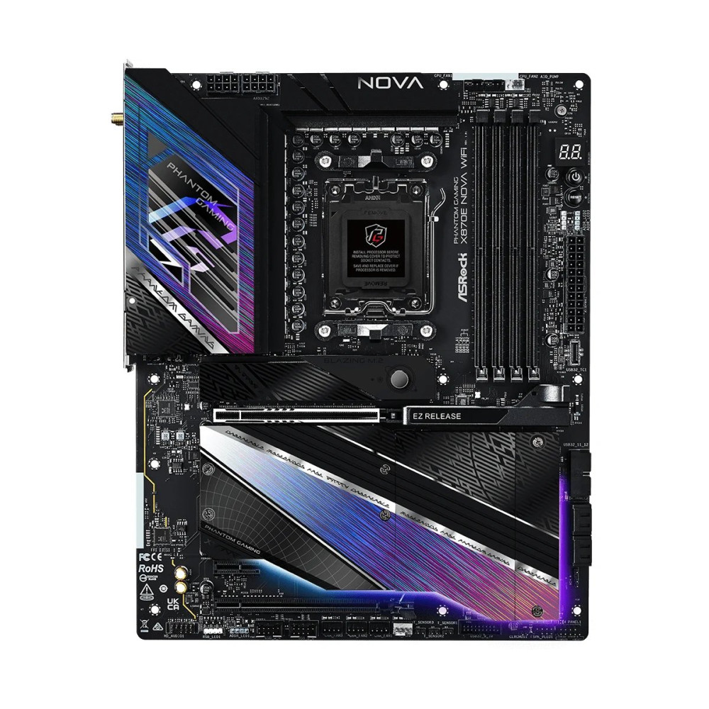 ASRock Phantom Gaming X870E NOVA WiFi - Scheda madre - ATX - Socket AM5 - Chips AMD X870E - USB4, USB 3.2 Gen 1, USB 3.2 Gen 2, 