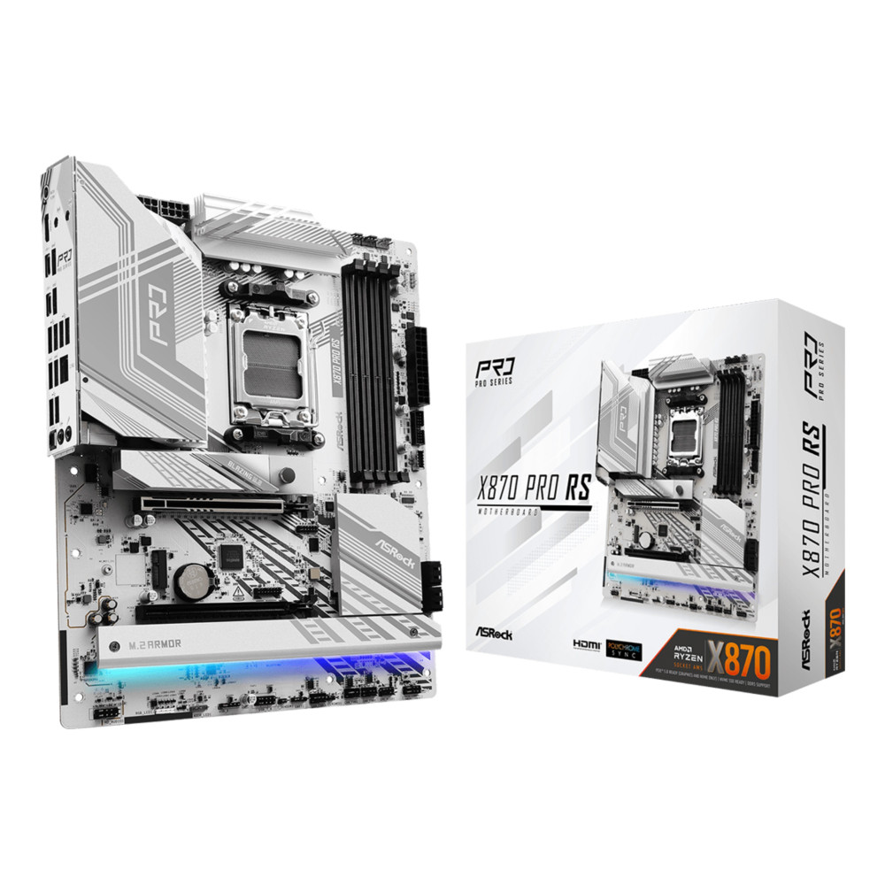 ASRock X870 Pro RS - Scheda madre - ATX - Socket AM5 - Scheda madre AMD X870 - USB4, USB 3.2 Gen 1, USB-C 3.2 Gen 2x2 - LAN a 2,