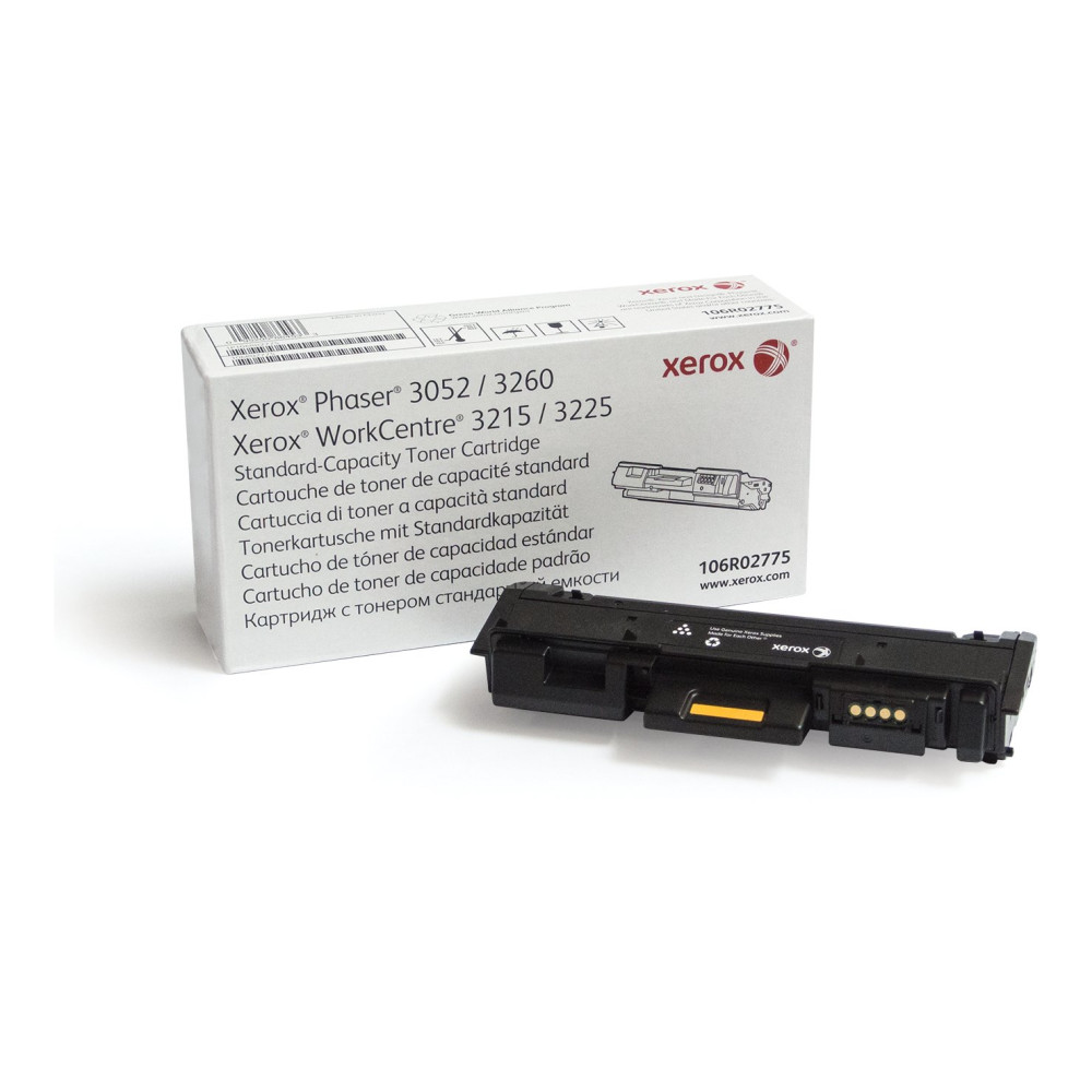 Xerox Cartuccia toner Nero a Capacità standard da 1500 Pagine per Phaser® 3052/3260, WorkCentre® 3215/3225 (106R02775) Xerox Cartuccia toner Nero a Capacità standard da 1500 Pagine per Phaser® 3052/3260, WorkCentre® 3215/3225 (106R02775)