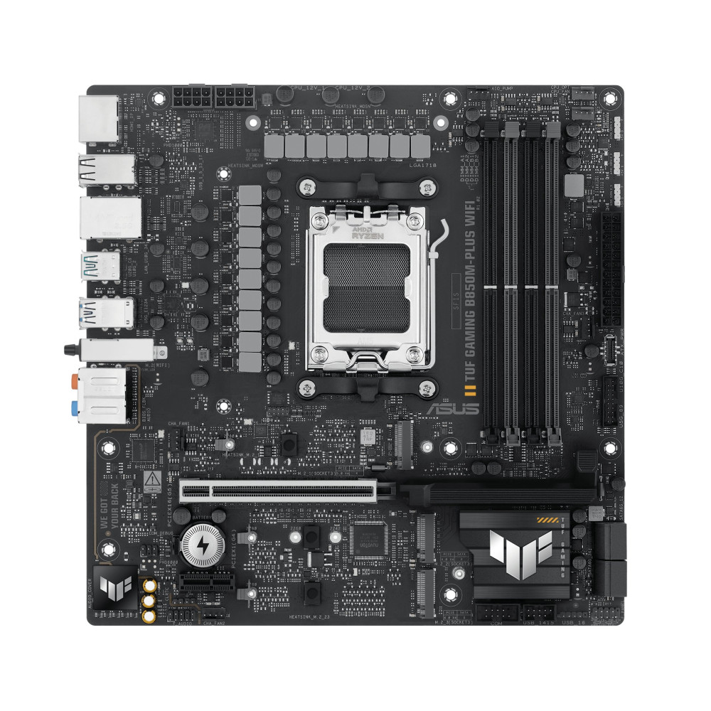 ASUS TUF GAMING B850M-PLUS WIFI - Scheda madre - micro ATX - Socket AM5 - Chipsatz AMD B850 - USB-C 3.2 Gen 2x2, USB-C 3.2 Gen 2