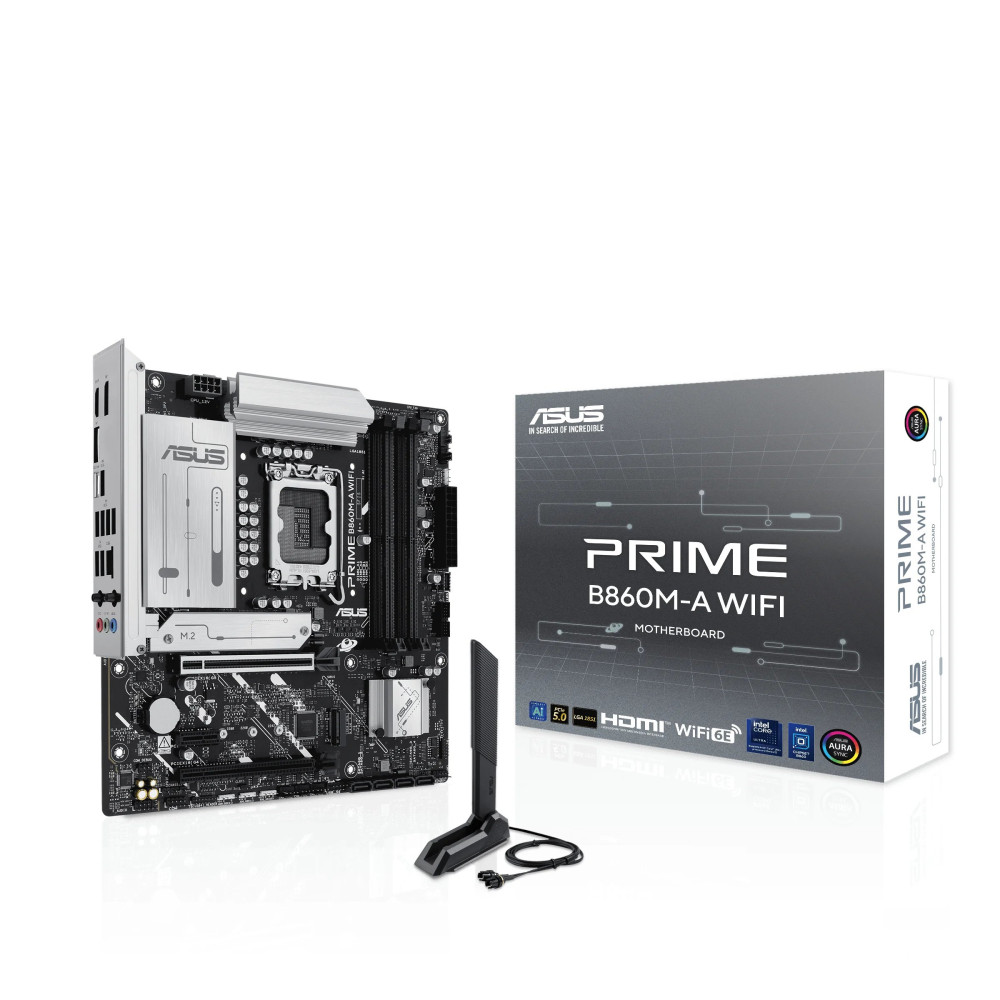 ASUS PRIME B860M-A WIFI - Scheda madre - micro ATX - LGA1851 Socket - Chipset B860 - USB-C 3.2 Gen 2x2, USB 3.2 Gen 2, USB 3.2 G