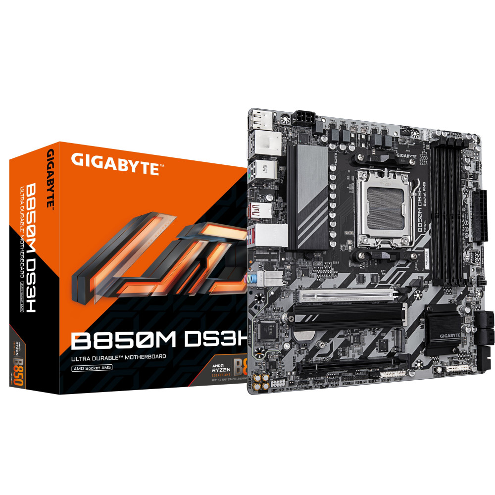 Gigabyte B850M DS3H - Scheda madre - micro ATX - Socket AM5 - Chipsatz AMD B850 - USB-C 3.2 Gen 1, USB 3.2 Gen 2, USB 3.2 Gen 1 