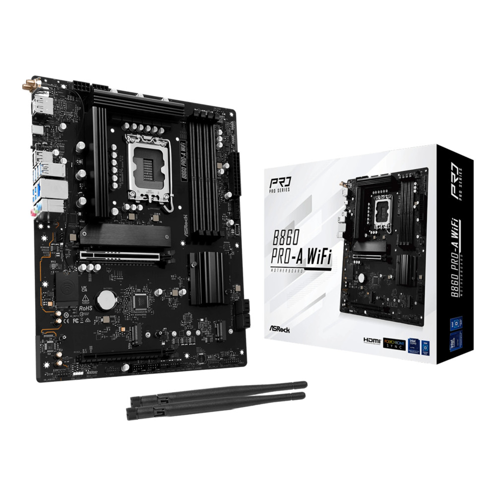 ASRock B860 Pro-A WiFi - Scheda madre - ATX - LGA 1851-Sockel - Chipset B860 - USB-C Gen 2x2, USB-C 3.2 Gen 1, USB 3.2 Gen 1 - W