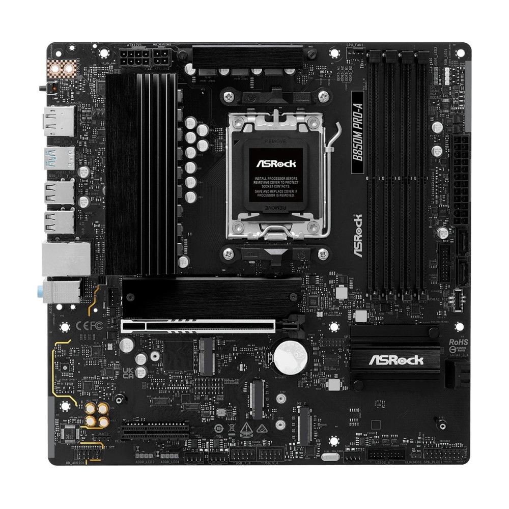 ASRock B850M Pro-A - Scheda madre - micro ATX - Socket AM5 - Chipsatz AMD B850 - USB 3.2 Gen 2, USB-C 3.2 Gen 2, USB 3.2 Gen 1 -