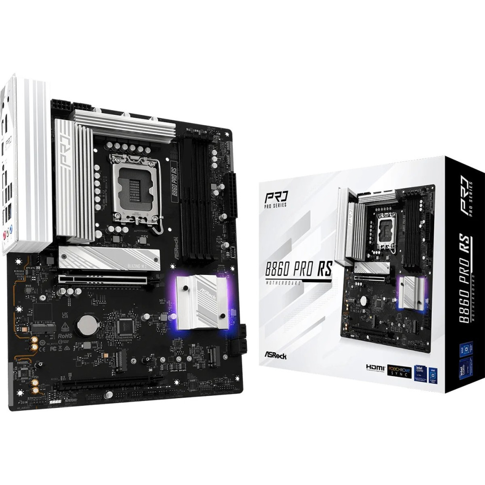 ASRock B860 PRO RS - Scheda madre - ATX - LGA1851 Socket - Chipset B860 - USB-C 3.2 Gen 2x2, USB-C 3.2 Gen 2, USB 3.2 Gen 2, USB