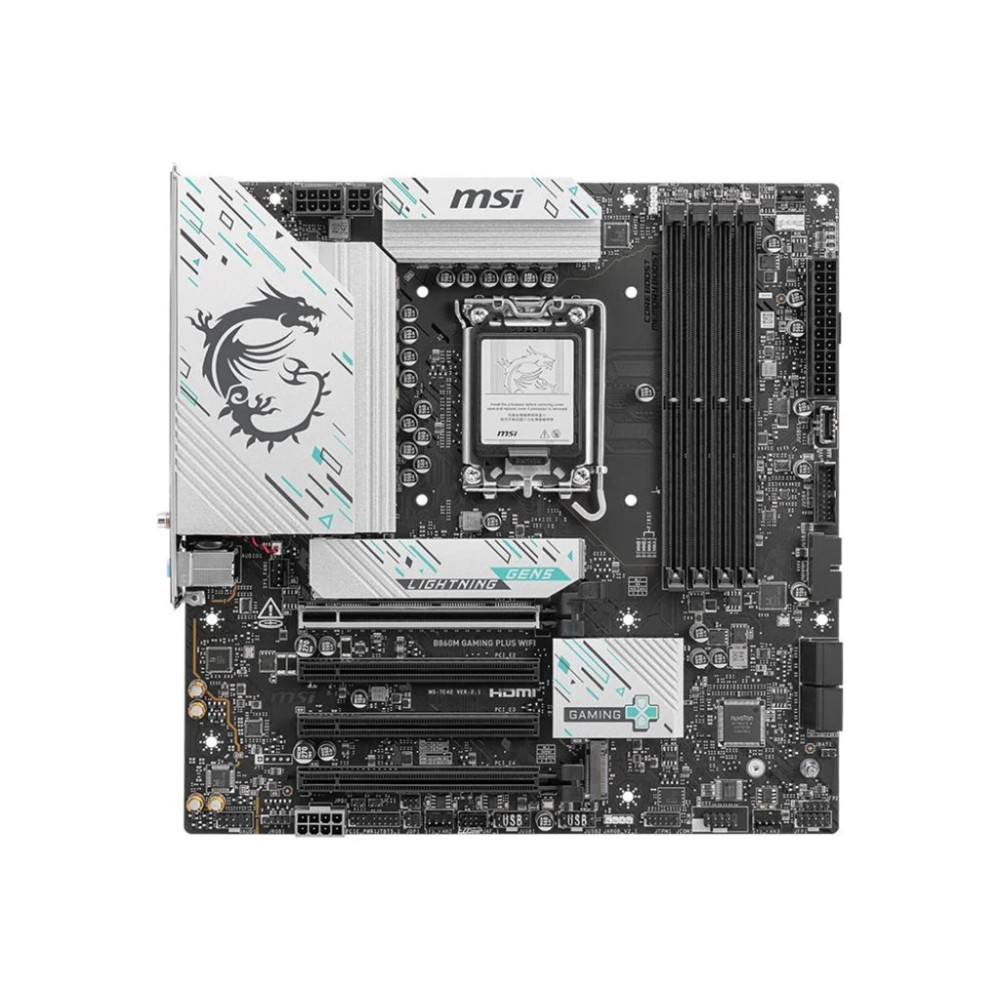 MSI B860M GAMING PLUS WIFI - Scheda madre - micro ATX - LGA1851 Socket - Chipset B860 - USB-C 3.2 Gen2, USB-C 3.2 Gen1, USB 3.2 