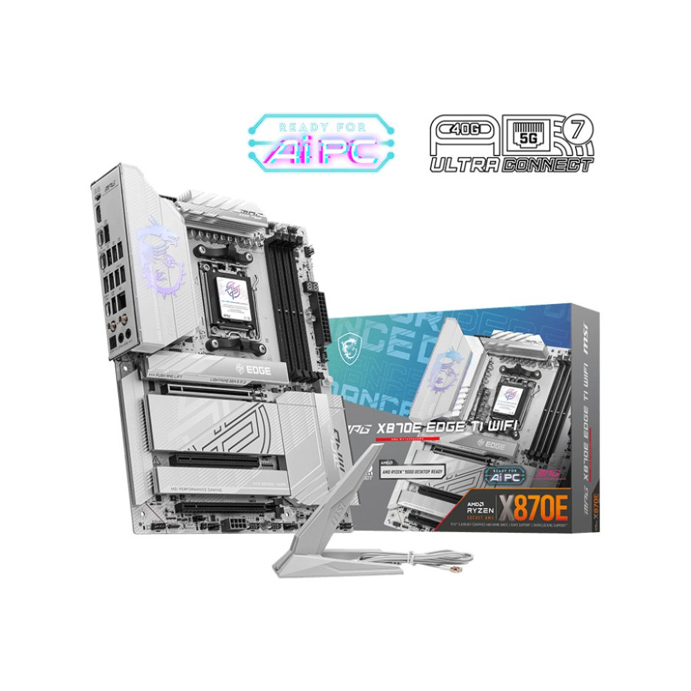 MSI MPG X870E EDGE TI WIFI - Scheda madre - ATX - Socket AM5 - Chips AMD X870E - USB 4, USB-C 3.2 Gen 2x2, USB-C 3.2 Gen 2, USB 