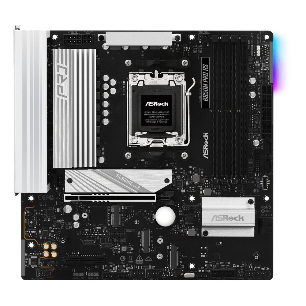 ASRock B850M PRO RS - Scheda madre - micro ATX - Socket AM5 - Chipsatz AMD B850 - USB-C 3.2 Gen2, USB-C 3.2 Gen 1, USB 3.2 Gen 2