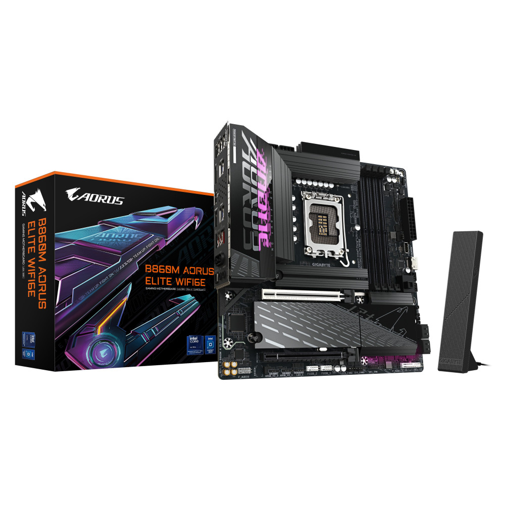 Gigabyte AORUS B860M ELITE WIFI6E - Scheda madre - micro ATX - LGA1851 Socket - Chipsatz AMD B850 - USB-C 3.2 Gen 1, USB 3.2 Gen