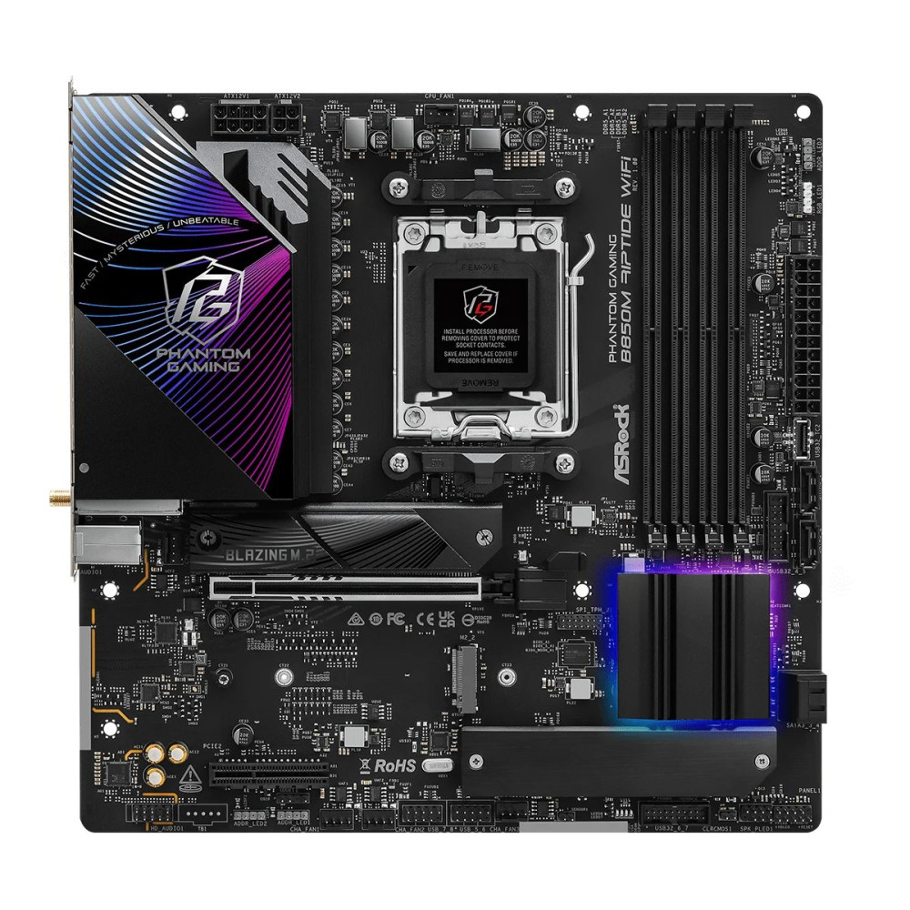 ASRock Phantom Gaming B850M RIPTIDE WIFI - Scheda madre - micro ATX - Socket AM5 - Chipsatz AMD B850 - USB 3.2 Gen 2, USB-C 3.2 