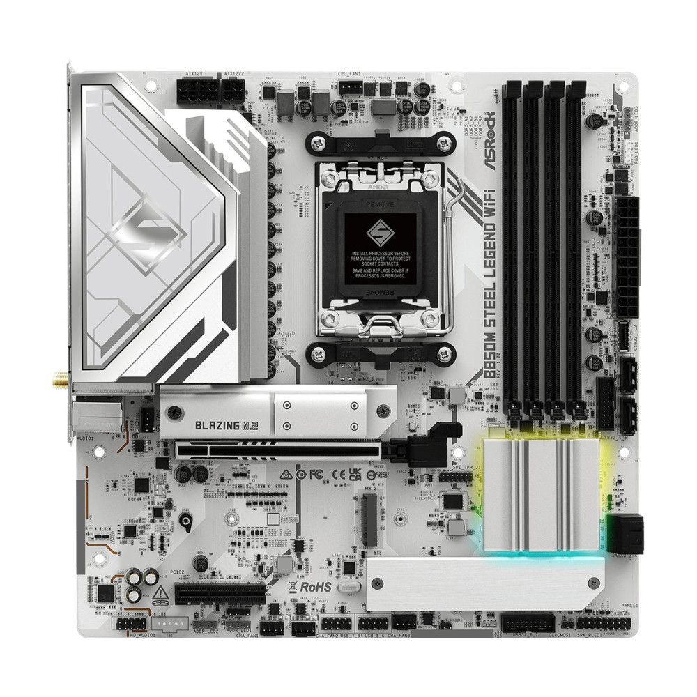 ASRock B850M STEEL LEGEND WIFI - Scheda madre - micro ATX - Socket AM5 - Chipsatz AMD B850 - USB 3.2 Gen 2, USB-C 3.2 Gen 2, USB