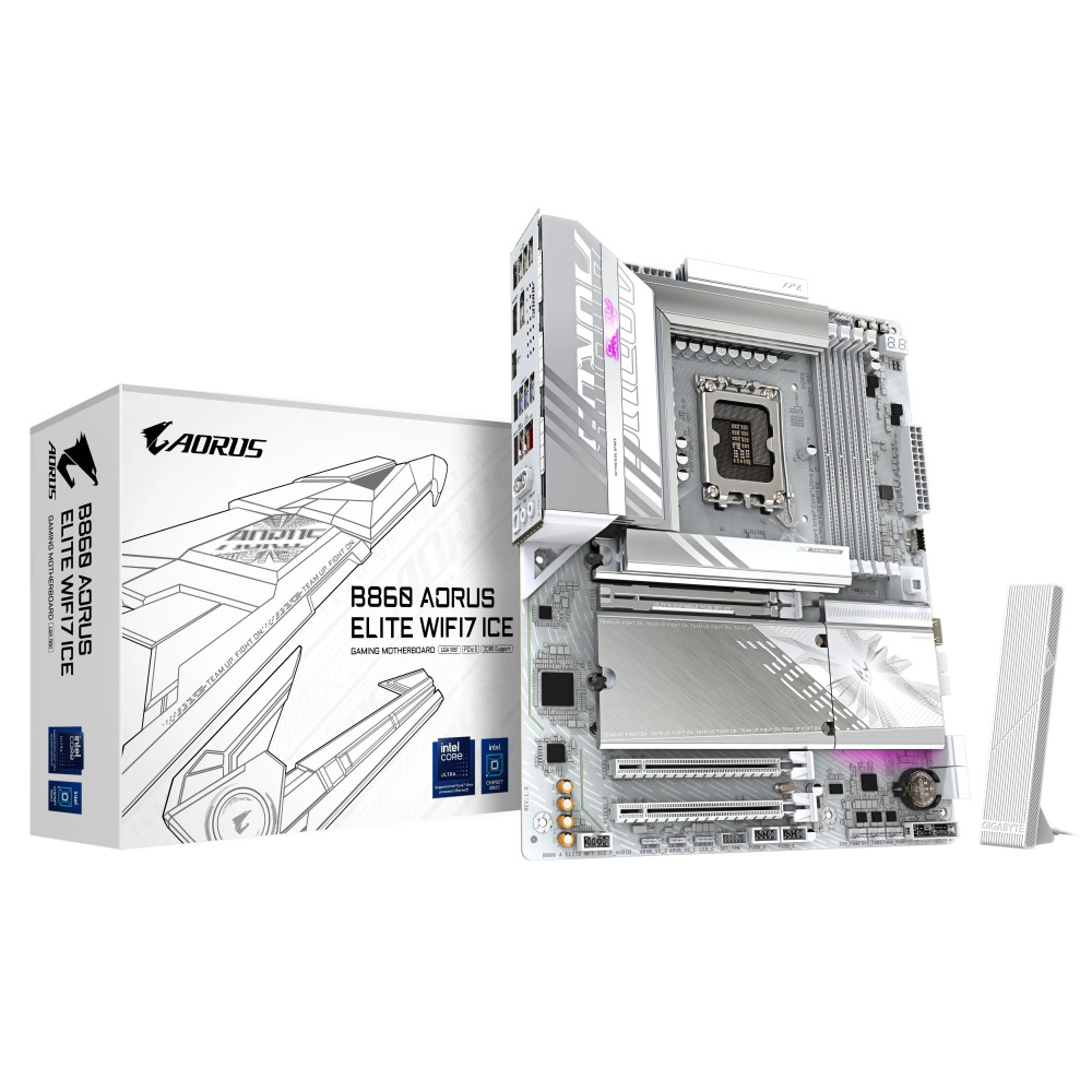 Gigabyte AORUS B860 ELITE WIFI7 ICE - 1.X - Scheda madre - ATX - LGA1851 Socket - Chipset B860 - USB4, USB-C 3.2 Gen2, USB 3.2 G