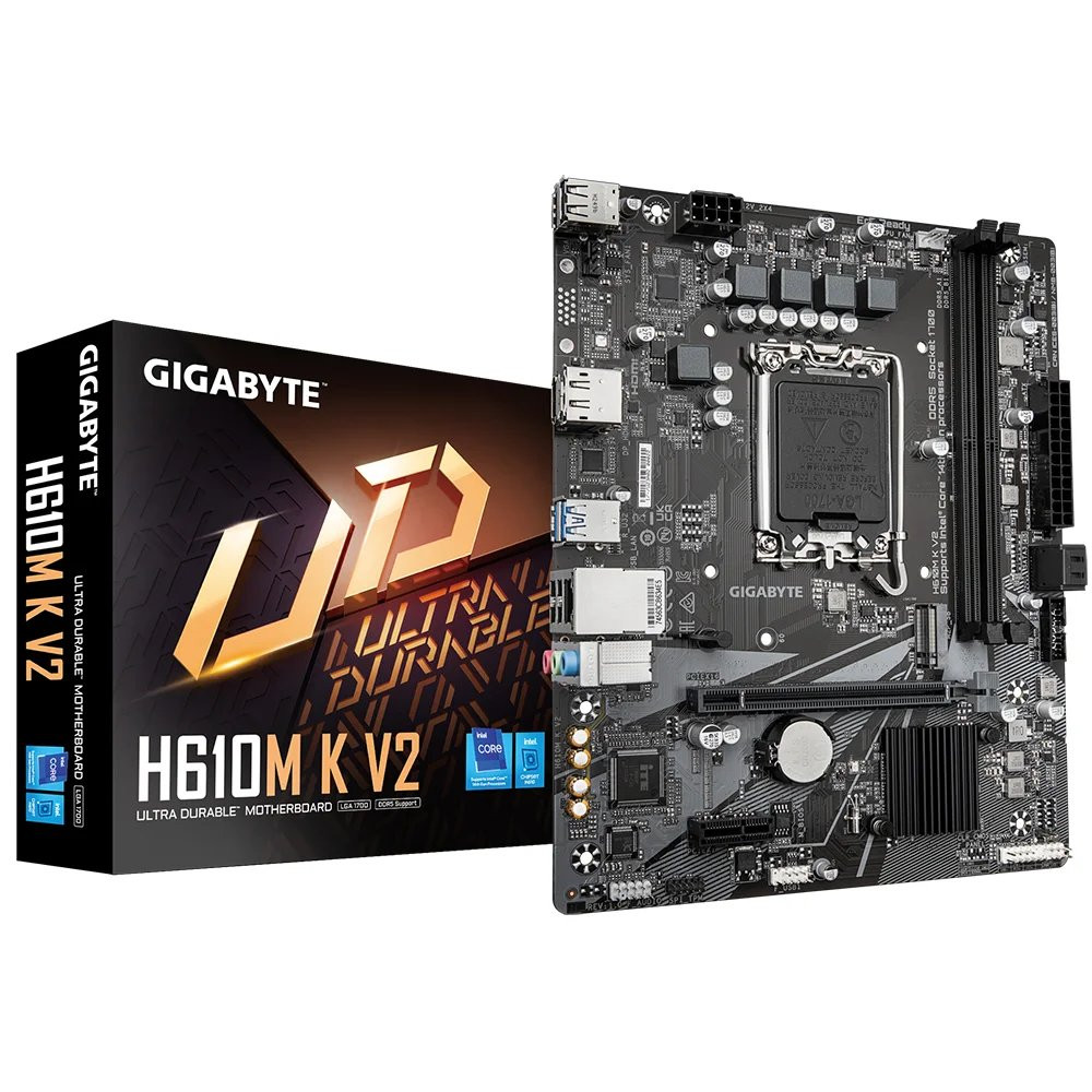 Gigabyte H610M K V2 - 1.0 - Scheda madre - micro ATX - Sockel LGA1700 - Chipset H610 - USB 3.2 Gen 1 - LAN Gigabit - Grafica int