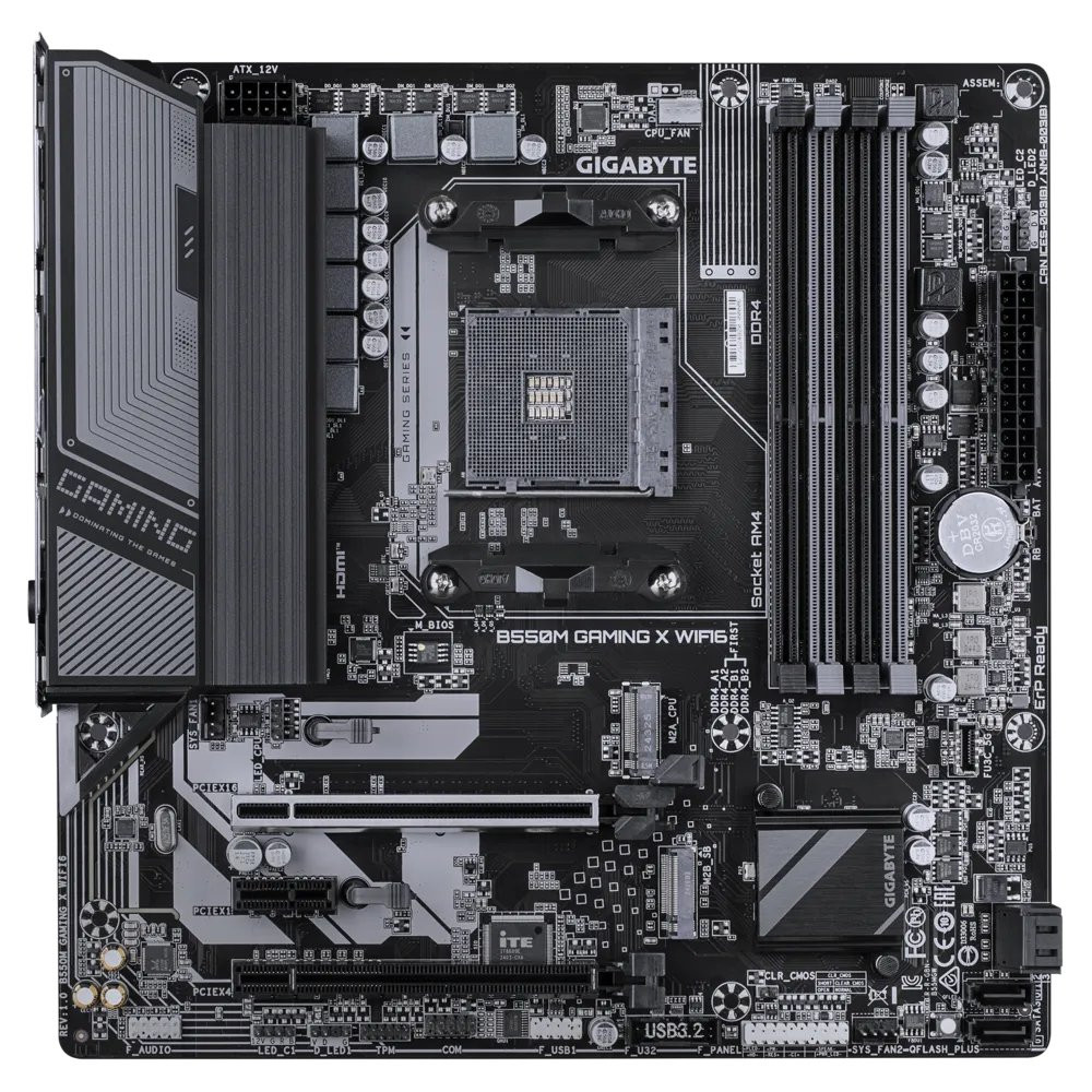 Gigabyte B550M GAMING X WIFI6 - Scheda madre - micro ATX - Socket AM4 - Scheda madre AMD B550 - USB 3.2 Gen 1 - LAN Gigabit, Wi-