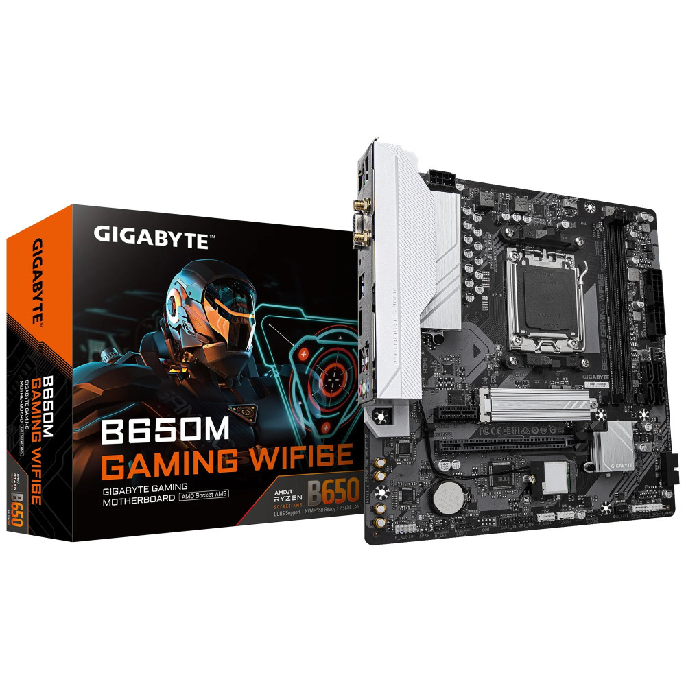 Gigabyte B650M GAMING WIFI6E - Scheda madre - micro ATX - Socket AM5 - Chipset AMD B650 - USB 3.2 Gen 1 - 2,5 Gigabit LAN, Bluet
