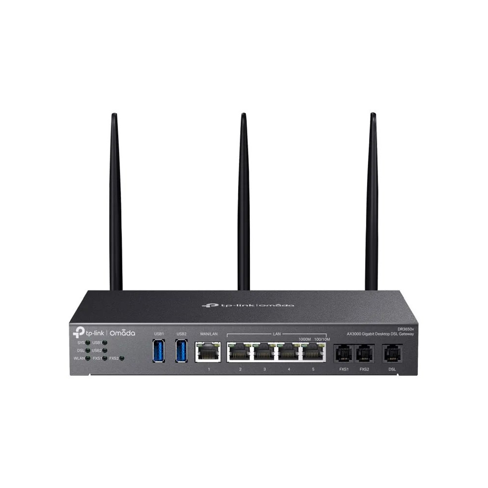 TP-LINK Omada DR3650v V1 Gateway Wi-Fi 6 Gigabit Desktop DSL Router