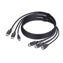 Cavo StarTech.com di 6 piedi (1,8 m) con DisplayPort doppio e USB 5 Gbps per KVM - Tastiera / Video / Mouse (KVM-)