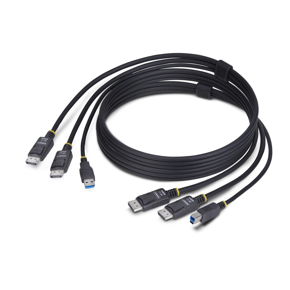 Cavo StarTech.com di 6 piedi (1,8 m) con DisplayPort doppio e USB 5 Gbps per KVM - Tastiera / Video / Mouse (KVM-)