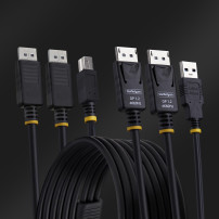 Cavo StarTech.com di 6 piedi (1,8 m) con DisplayPort doppio e USB 5 Gbps per KVM - Tastiera / Video / Mouse (KVM-)