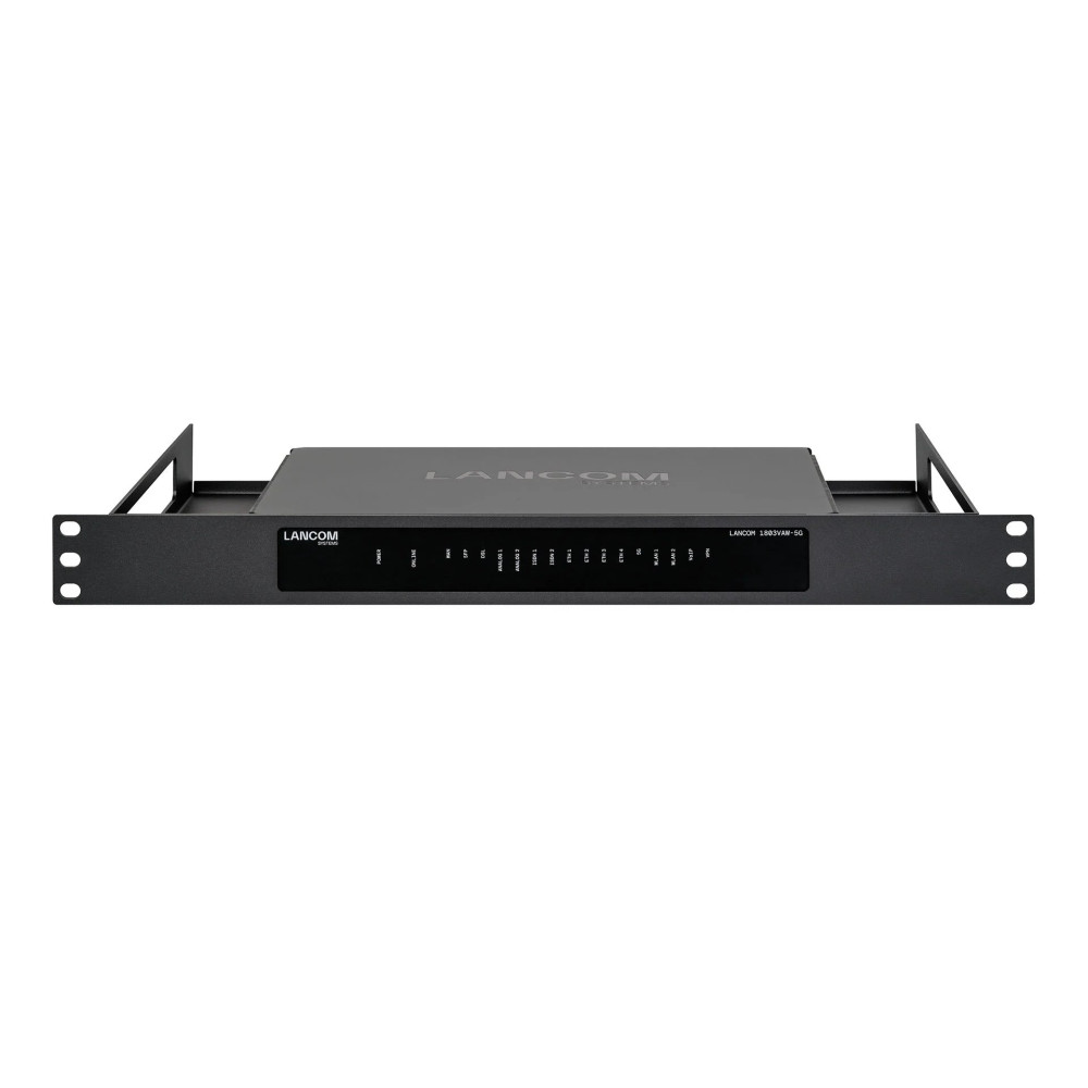 Monta-Lancom per dispositivi di rete - Frontmontage, montabile anche dietro - Nero - 48,3 cm (19")