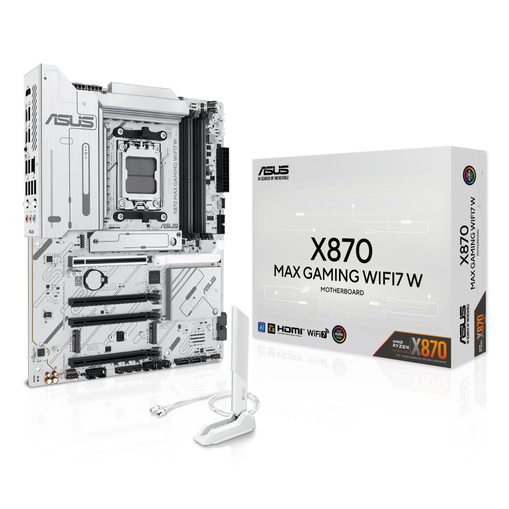 ASUS X870 MAX GAMING WIFI7 W - Scheda madre - ATX - Socket AM5 - Scheda madre AMD X870 - USB4, USB-C 3.2 Gen 2x2, USB 3.2 Gen 2,
