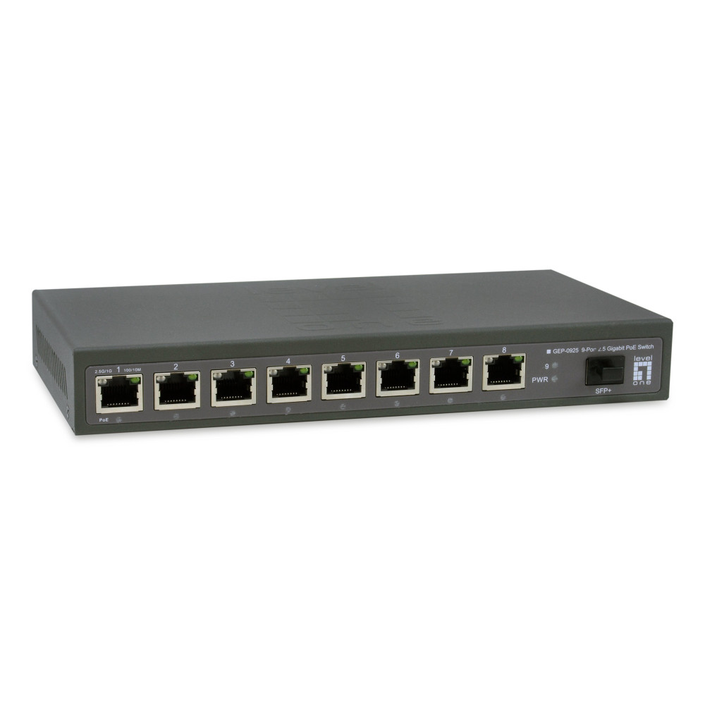 LevelOne GEP-0925, Non gestito, 2,5G Ethernet (100/1000/2500), Vollduplex, Power over Ethernet (PoE)