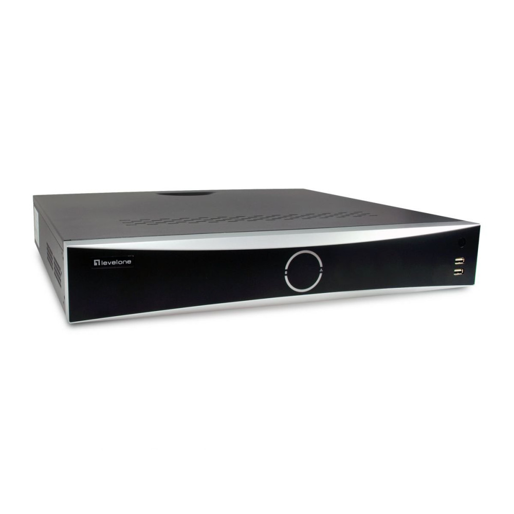 LevelOne NVR-0411, 32 canali, risoluzione massima di 4096 x 2160 pixel, supporto per fino a 256 canali contemporaneamente, 2MP/8