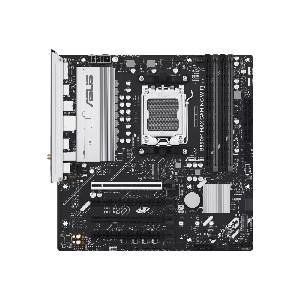 ASUS B850M MAX GAMING WIFI - Scheda madre - micro ATX - Socket AM5 - Chipsatz AMD B850 - USB-C 3.2 Gen2, USB-C 3.2 Gen 1, USB 3.
