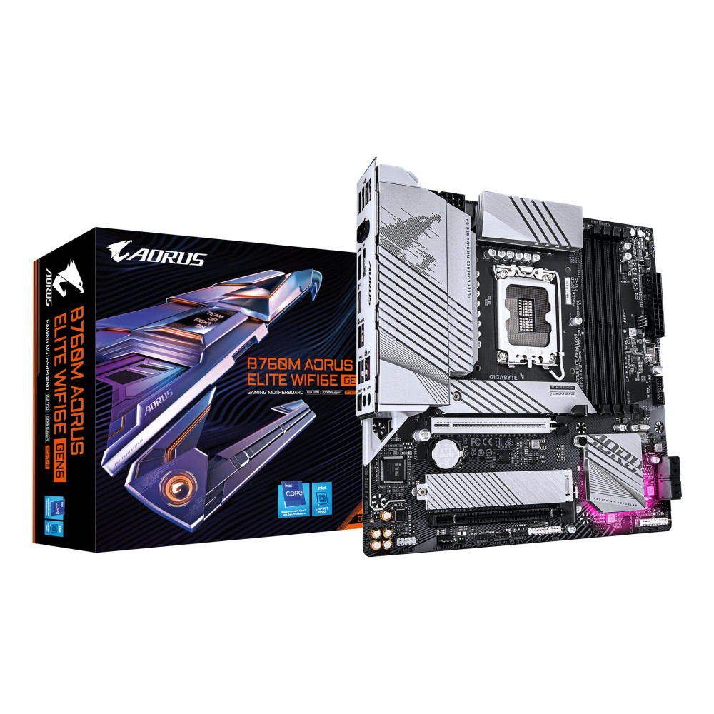 Gigabyte AORUS B760M ELITE WIFI6E GEN5 - Scheda madre - micro ATX - Sockel LGA1700 - Chipset B760 - USB-C 3.2 Gen 2x2, USB-C 3.2