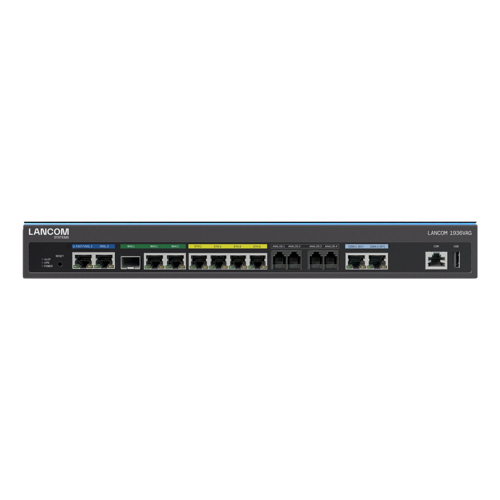 Lancom 1936VAG (EU), Nero, 1U, 1 ventilatore, Interno, DNS, HTTP, HTTPS, ICMP, NTP/SNTP, PPPoE (server), RADIUS, RADSEC (RADIUS 