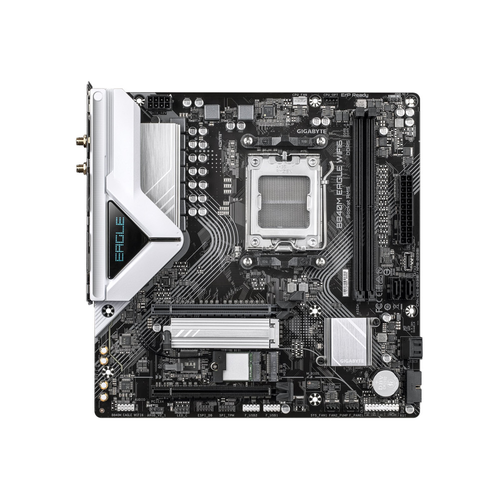 Gigabyte B840M EAGLE WIFI6 - Scheda madre - micro ATX - Socket AM5 - Chipset AMD B840 - USB-C 3.2 Gen 1, USB 3.2 Gen 1 - Wi-Fi 6