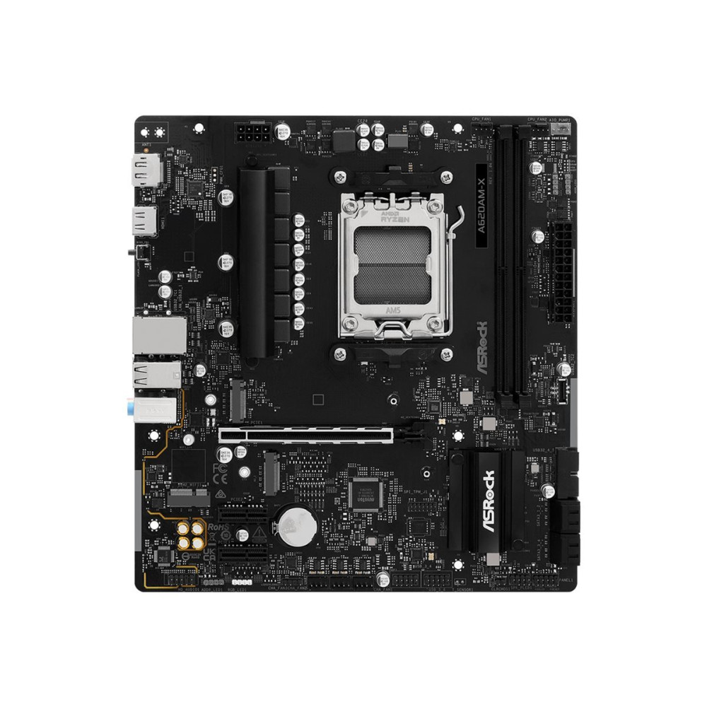 ASRock A620AM-X - Scheda madre - micro ATX - Socket AM5 - Chipsetto AMD A620A - USB 3.2 Gen 1, USB-C 3.2 Gen 1 - LAN a 2,5 Gigab