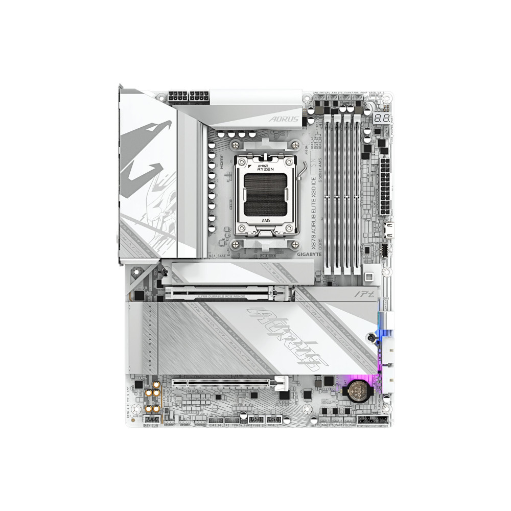 Gigabyte AORUS X870 ELITE X3D ICE - Scheda madre - ATX - Socket AM5 - Scheda madre AMD X870 - USB-C 3.2 Gen 2x2, USB4, USB 3.2 G