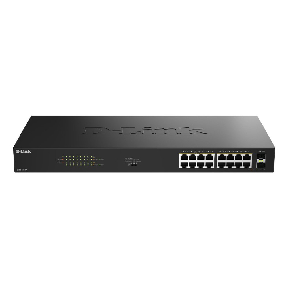 D-Link DGS 1018P - Switch - senza gestione - 16 x 10/100/1000 (PoE)