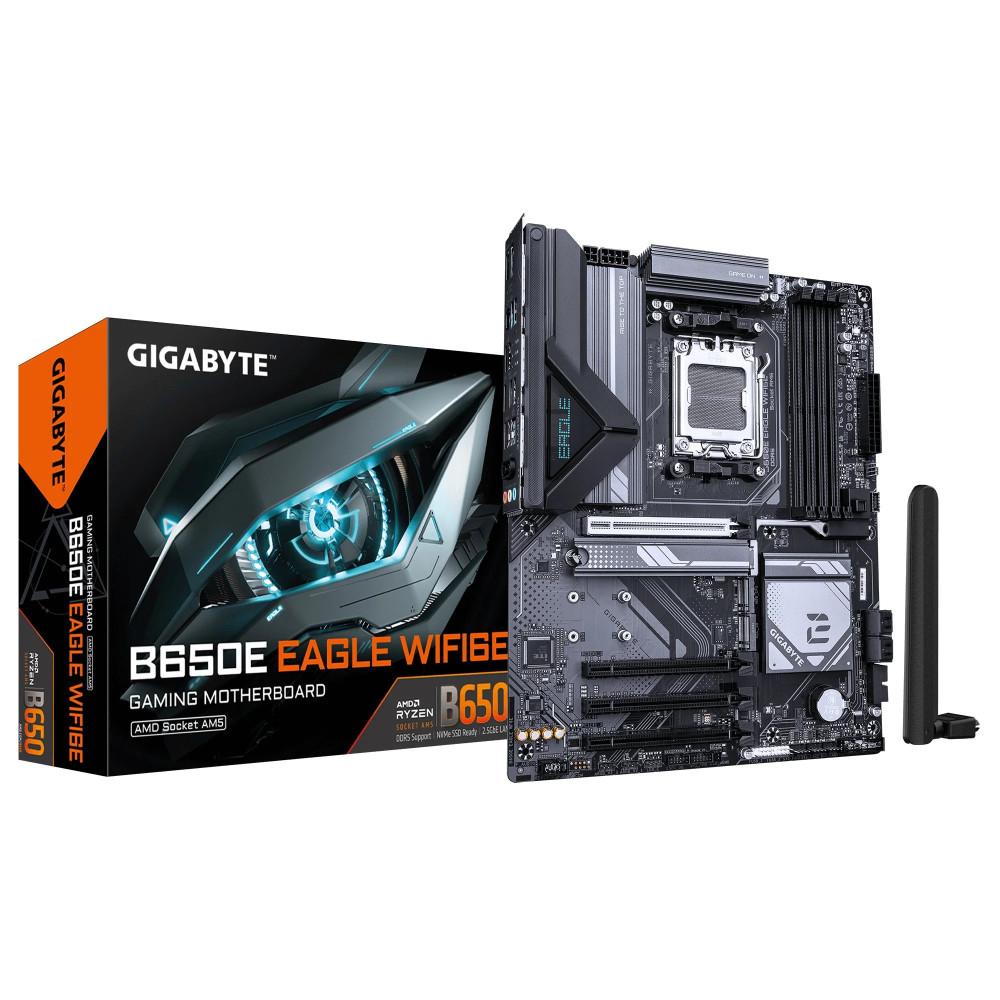 Scheda madre Gigabyte B650E EAGLE WIFI6E - CPU AMD Ryzen 9000 Serie, 8+2+2 fasi VRM, fino a 8200MHz DDR5 (O.C), 1xPCIe 5.0 + 2xP