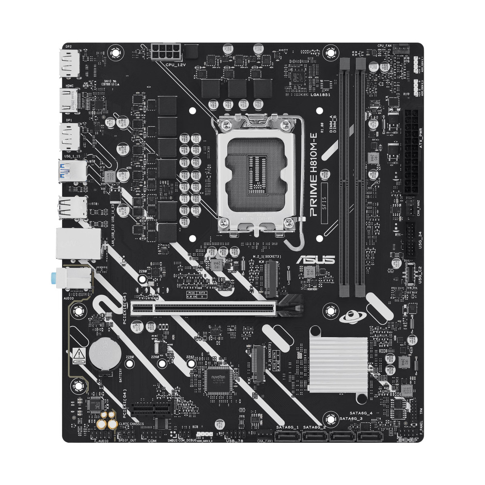 ASUS PRIME H810M-E-CSM - Scheda madre - micro ATX - LGA1851 Socket - Chipset H810 - USB-C 3.2 Gen 1, USB 3.2 Gen 1 - LAN Gigabit