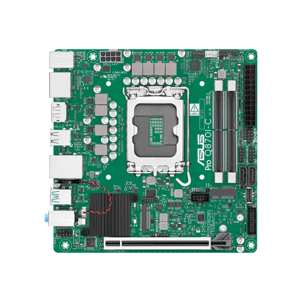 ASUS PRO Q870I-C-CSM - Scheda madre - Mini-ITX - LGA1851 Socket - Chipsatz Q870 - USB-C 3.2 Gen2, USB 3.2 Gen 1, USB 3.2 Gen 2 -